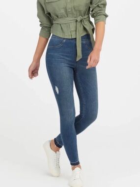 SPANX Distressed Ankle-Length Skinny Jeans/Jeggings, size small
